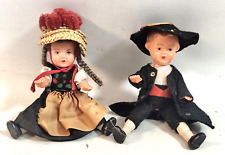 2x Celluloid Edi Trachtenpuppe